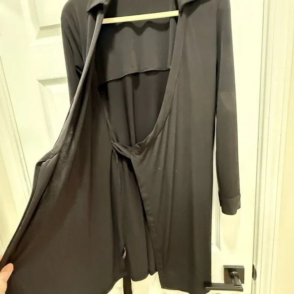 Calvin Klein Black Wrap Dress - Picture 2 of 5